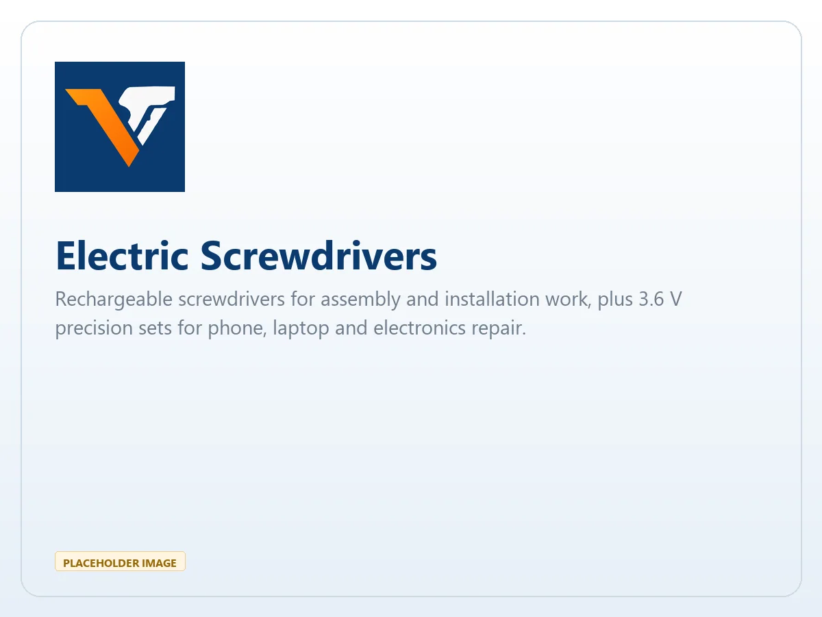 Electric Screwdrivers — Electric screwdrivers range from Vorton Tools