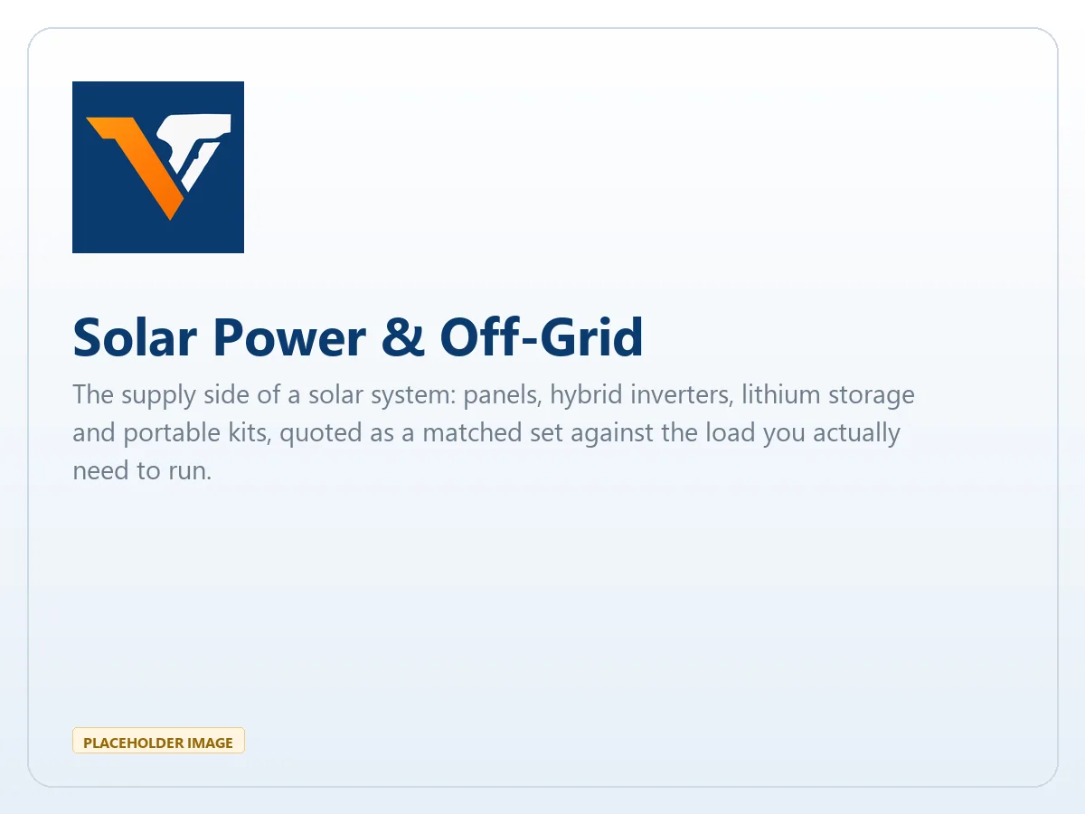 Solar Power & Off-Grid — Solar power & off-grid range from Vorton Tools