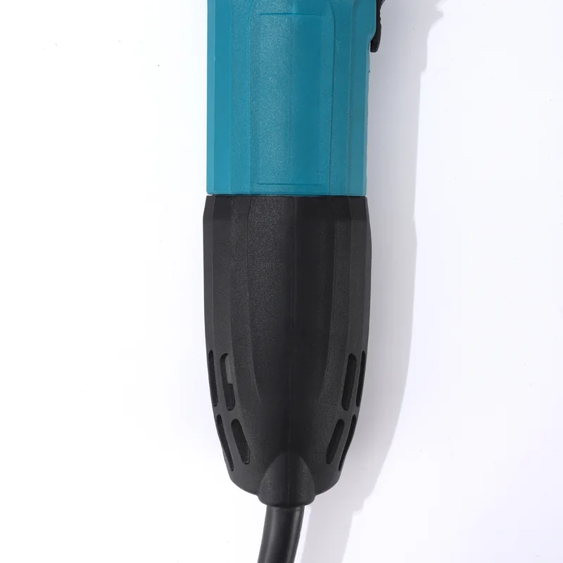 Rear handle and motor housing vents of the corded 100 mm angle grinder