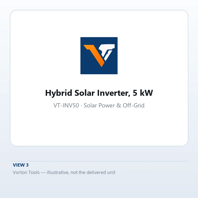 Control panel of the hybrid inverter with output and charge settings displayed